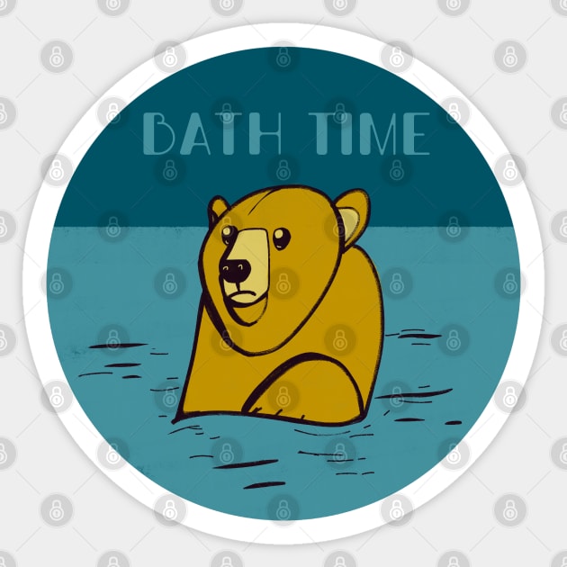 Bear bath time Sticker by Mimie20